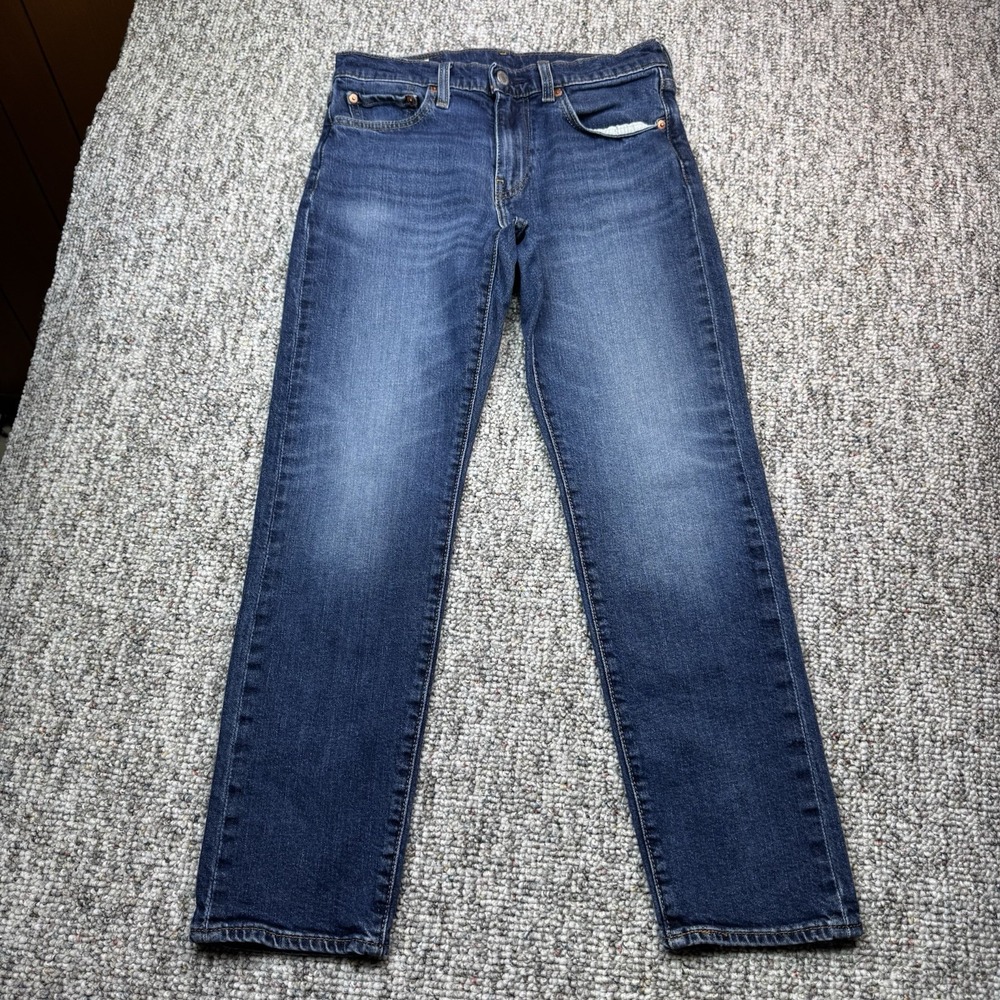 Levis 502 Jeans Mens 29x30 Fits 29x27 Taper Fit Stretch Blue Denim Casual
